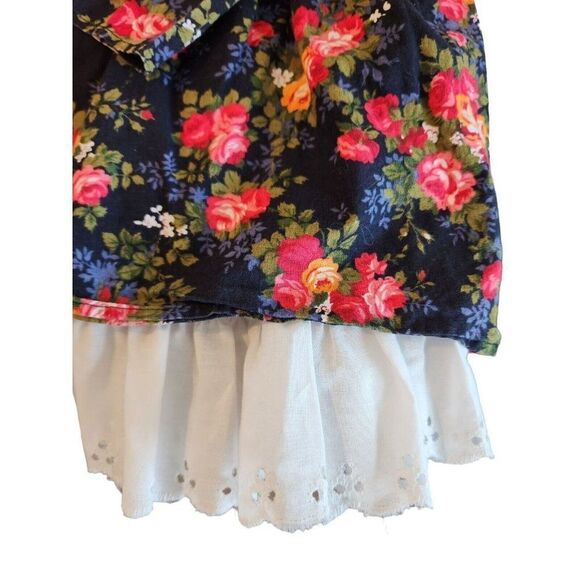 My Michelle Vintage Girl's Floral Country Dress Size 10 Modest Red Black - Picture 4 of 7